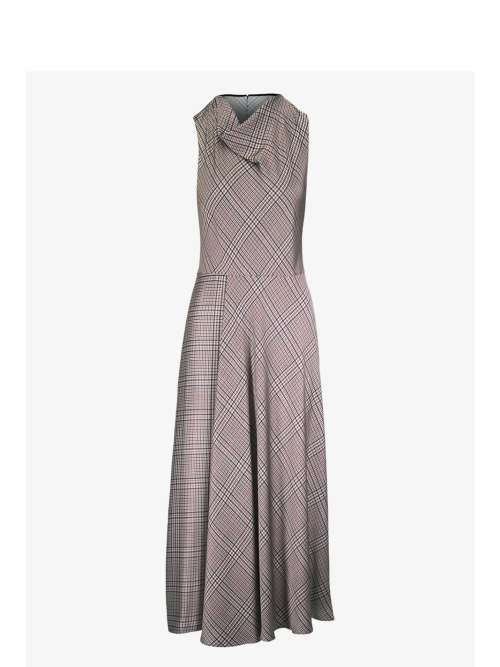 Vince Plaid Maxi Dress in Taupe and Black
